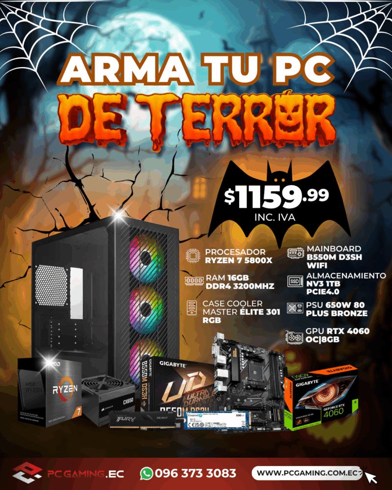 PC PROMO RYZEN 7 5800X + RTX 4060 OC 8GB