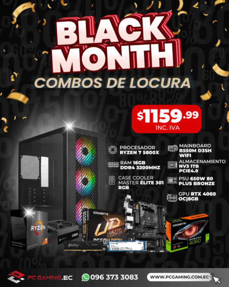 PC PROMO RYZEN 7 5800X + RTX 4060 OC 8GB