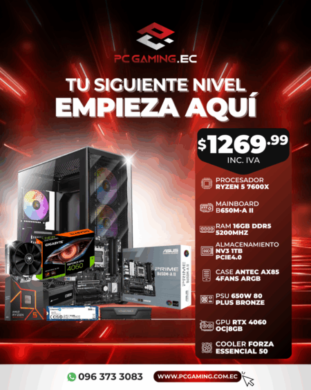 PC PROMO RYZEN 5 7600X + RTX 4060 OC 8GB