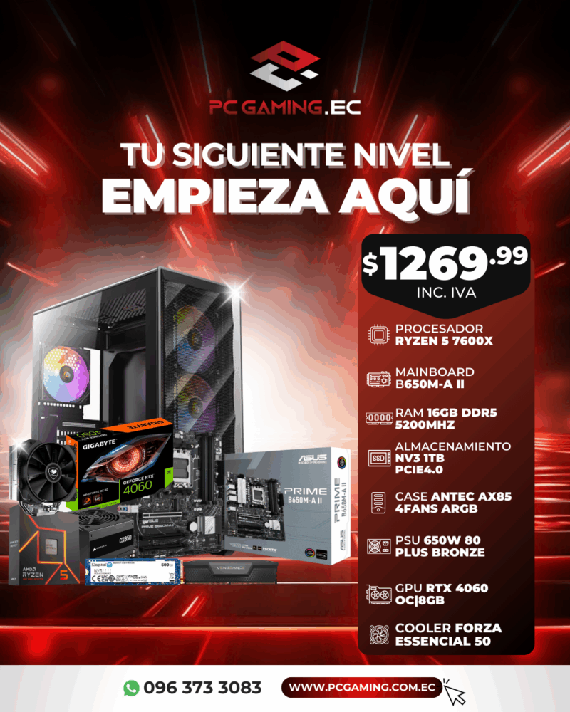 PC PROMO RYZEN 5 7600X + RTX 4060 OC 8GB
