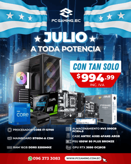 PC PROMO I7 12700 + RTX 3050 OC 6GB