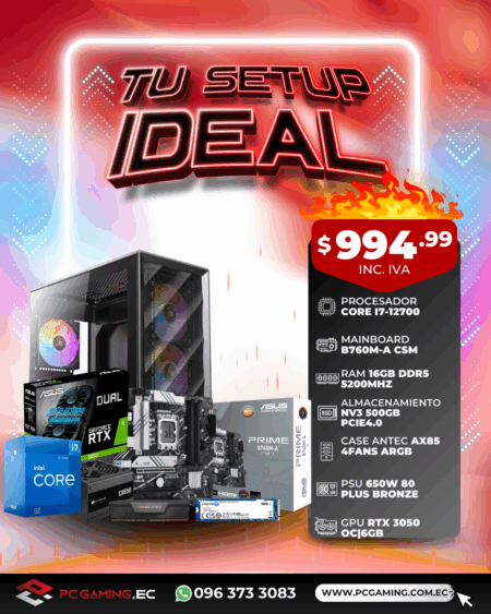 PC PROMO I7 12700 + RTX 3050 OC 6GB