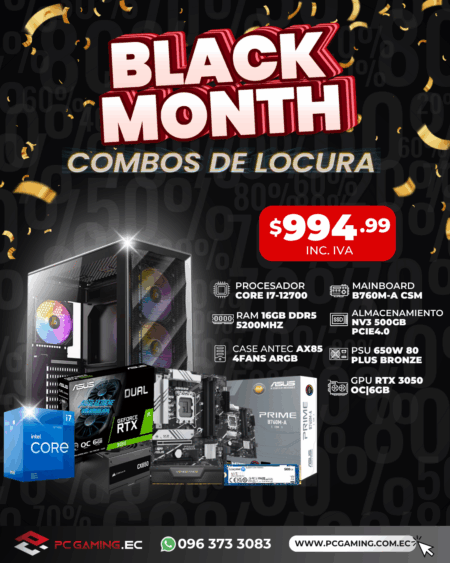 PC PROMO I7 12700 + RTX 3050 OC 6GB
