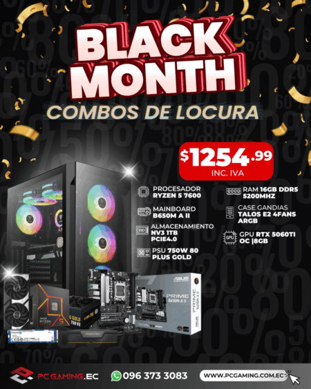 PC PROMO RYZEN 5 7600 + RTX 5060TI OC 8GB