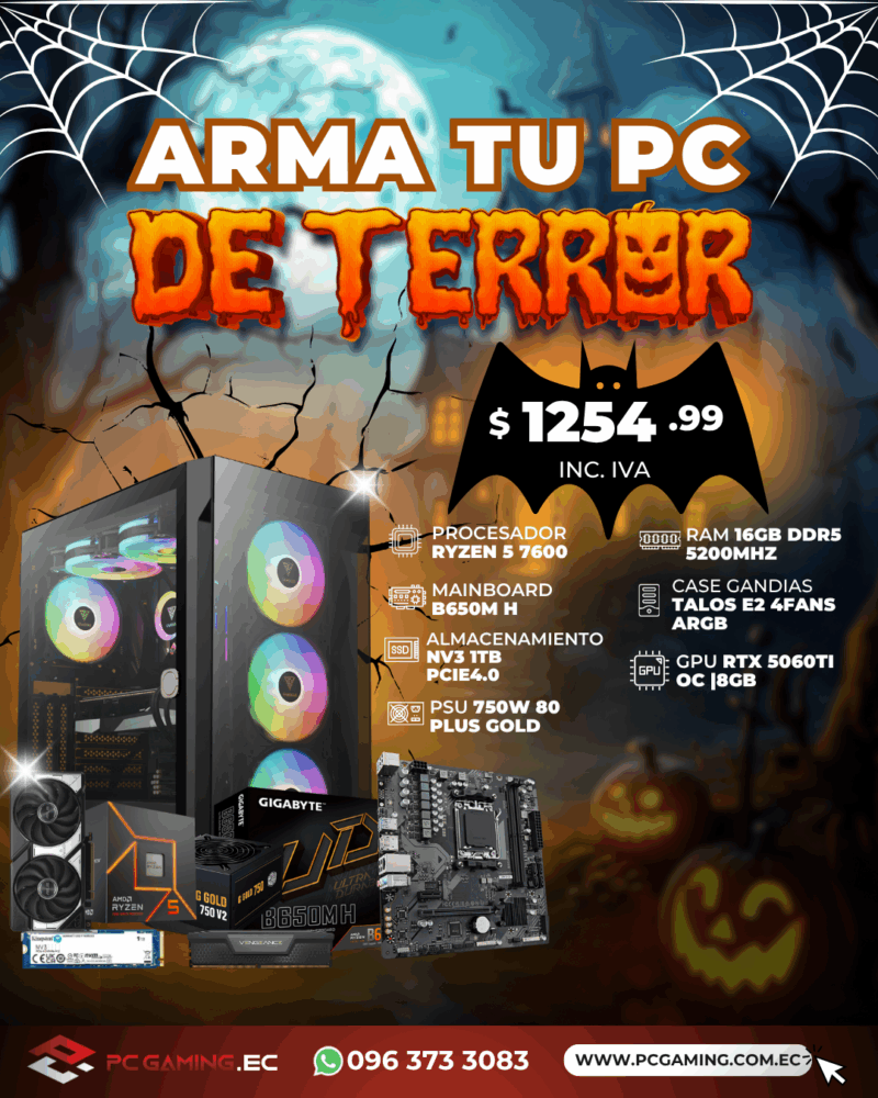 PC PROMO RYZEN 5 7600 + RTX 5060TI OC 8GB