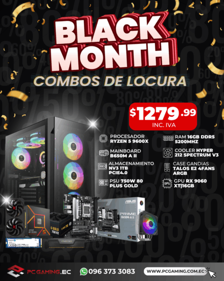 PC PROMO RYZEN 5 9600X + RX 9060XT 16GB