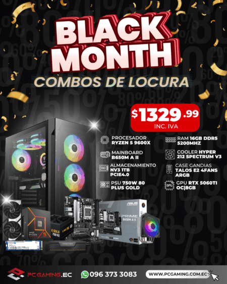 PC PROMO RYZEN 5 9600X + RTX 5060TI OC 8GB