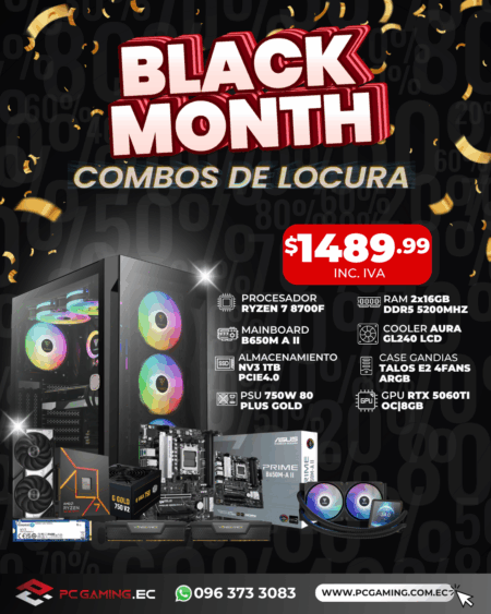 PC PROMO RYZEN 7 8700F + RTX 5060TI OC 8GB