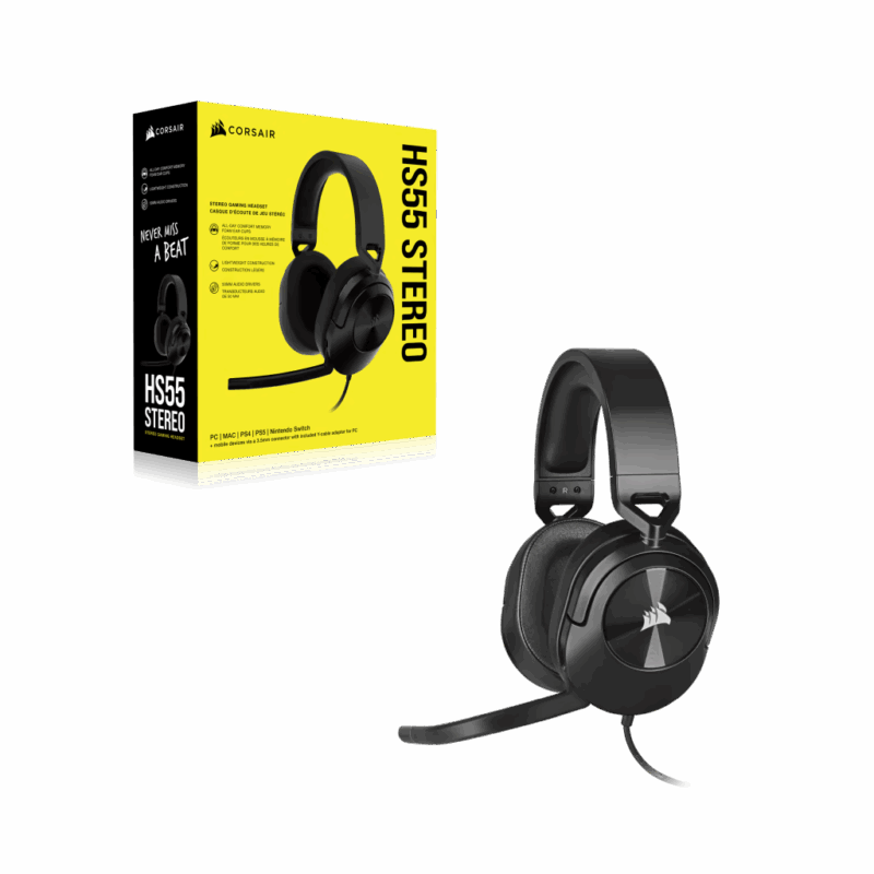 HEATSET CORSAIR HS55 STEREO BLACK - Image 5