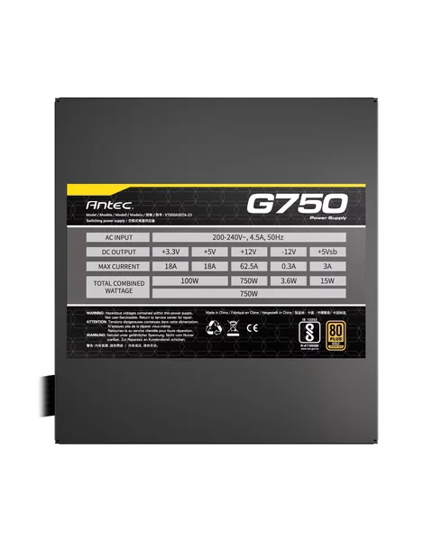 FUENTE DE PODER ANTEC G750 80PLUS GOLD SEMIMODULAR BLACK - Image 9