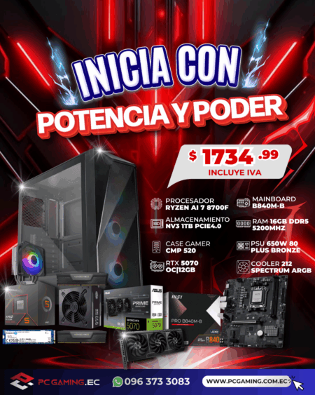PC PROMO RYZEN AI 7 8700F + RTX 5070 8GB