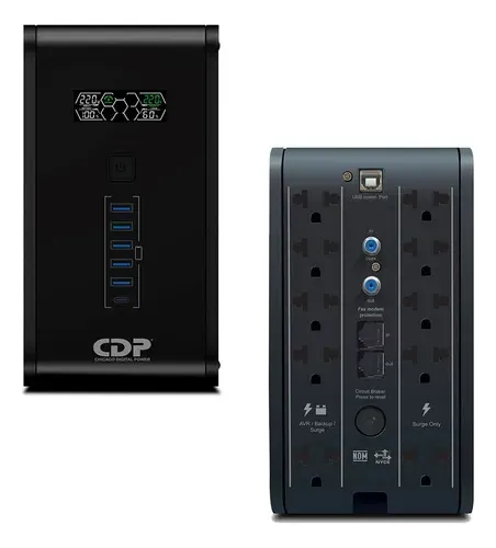UPS CDP R-SMART 1210 INTERACTIVO 1200VA-720W 120V 5-AVR 5-SP RJ11-RJ45 PANT. LCD - Image 2