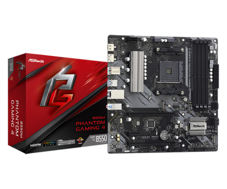 MAINBOARD ASROCK B550 PHANTOM GAMING 4AC 4DDR4 AM4 M-ATX