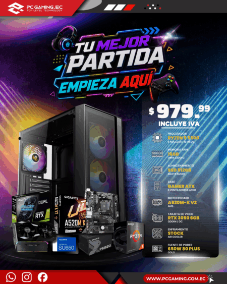 PC PROMO RYZEN 5 5500 + RTX 3050 6GB