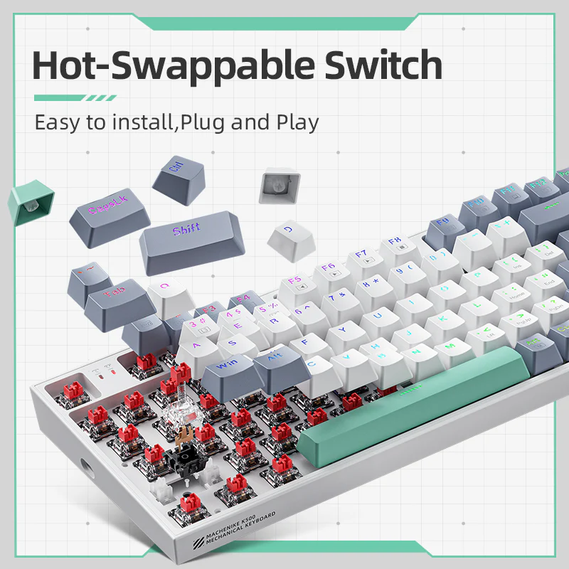 TECLADO MECANICO MECHANIKE K500 60% SWITCH RED - Image 3