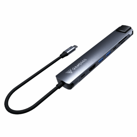 HUB EXTENSOR GAMDIAS MERCURY M1-800 / USB-C/ 2x USB-A/ PD 100W/ HDMI/ RJ45/ SD-MICRO SD