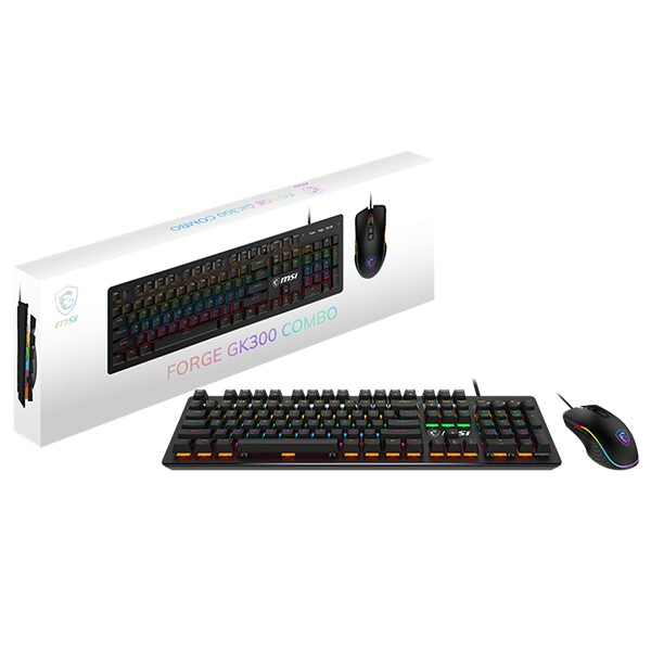 COMBO MSI FORGE GK300 TECLADO + MOUSE BLACK RGB