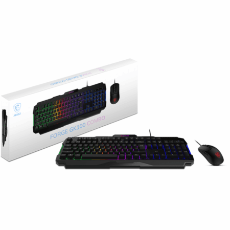 COMBO MSI FORGE GK100 TECLADO + MOUSE BLACK RGB