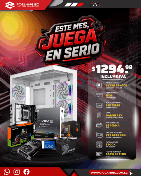 PC GAMER NOVA / RYZEN 5 8400F + RTX 5050 8GB