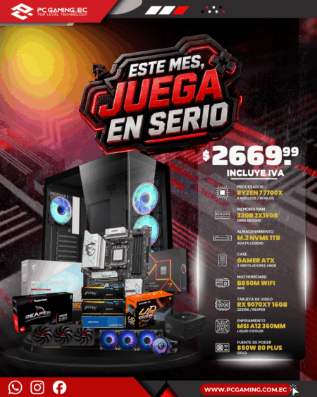 PC GAMER PREDATOR X / RYZEN 7 7700X + RX 9070XT 16GB