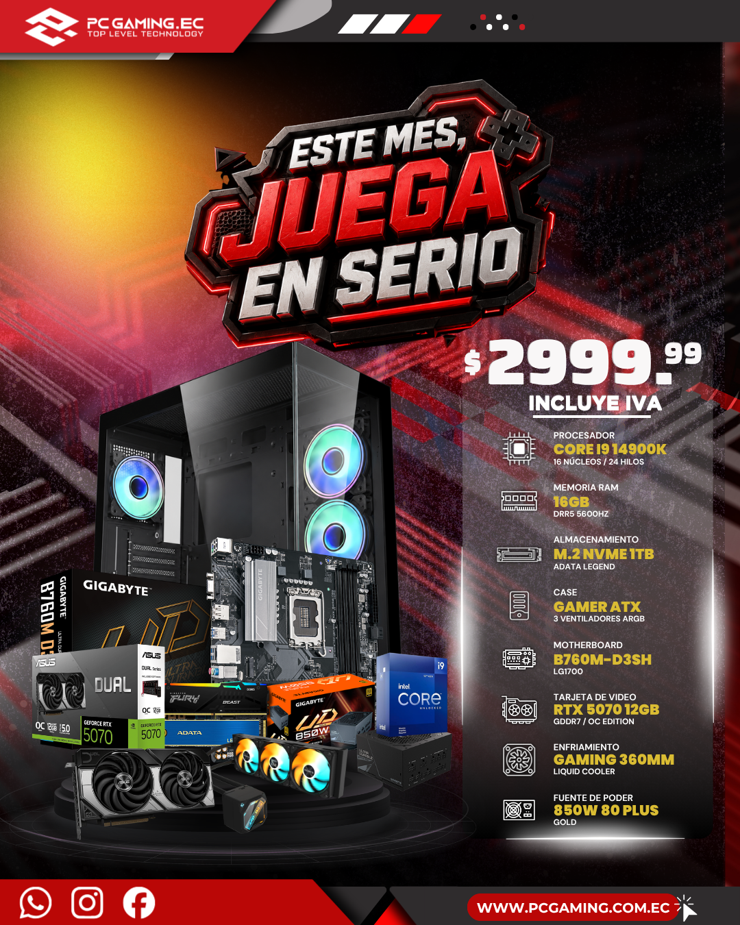PC GAMER TITAN X / CORE I9 12900KS + RTX 5070 12GB