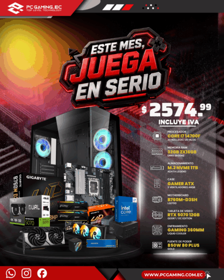 PC GAMER HYPERION / CORE I7 14700F + RTX 5070 12GB