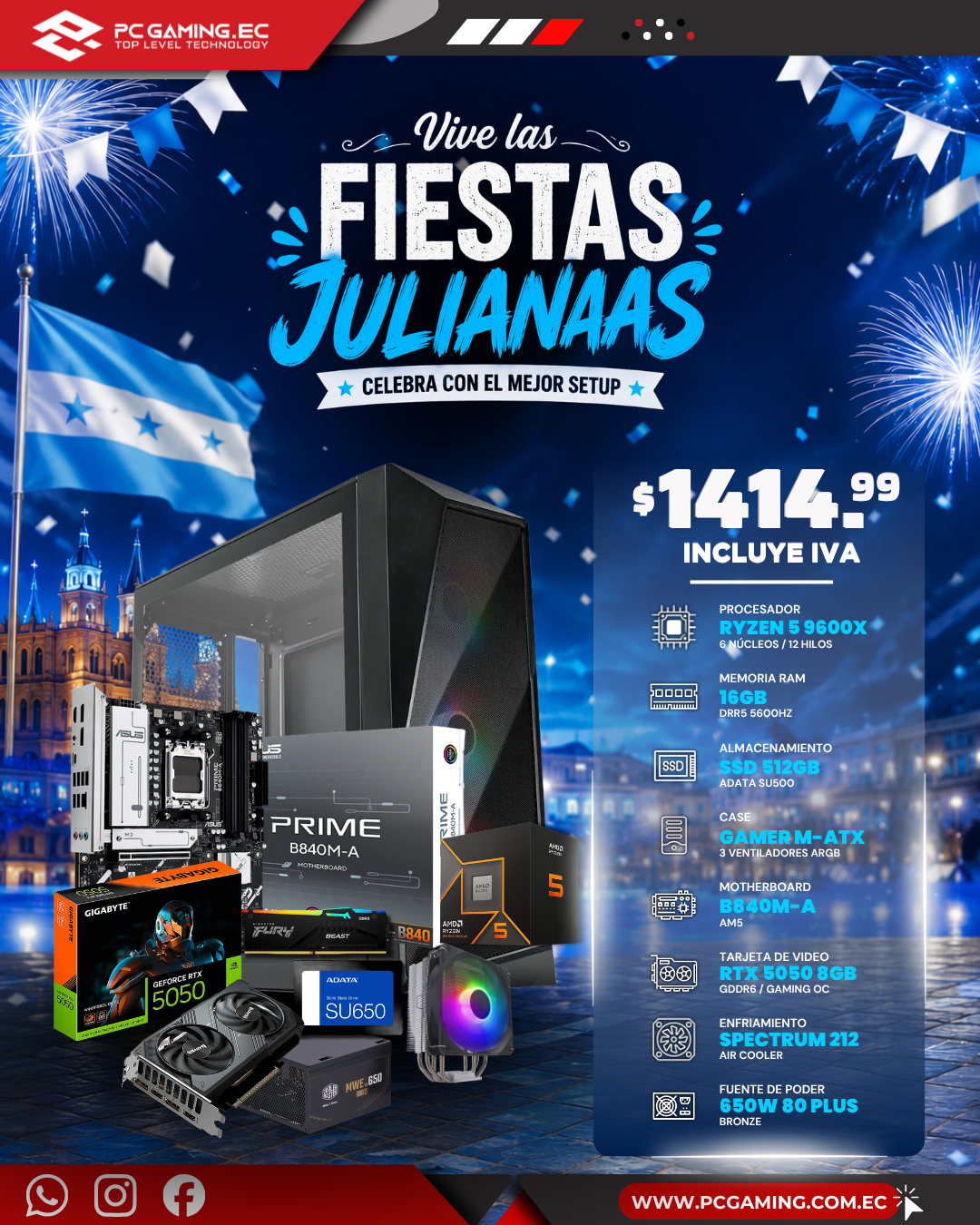 PC GAMER NEBULA / RYZEN 5 9600X + RTX 5050 8GB