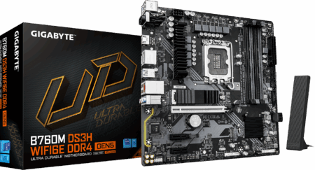 MAINBOARD GIGABYTE B760 D3SH WIFI6E 4DDR4 GEN 5 PCIe M-ATX