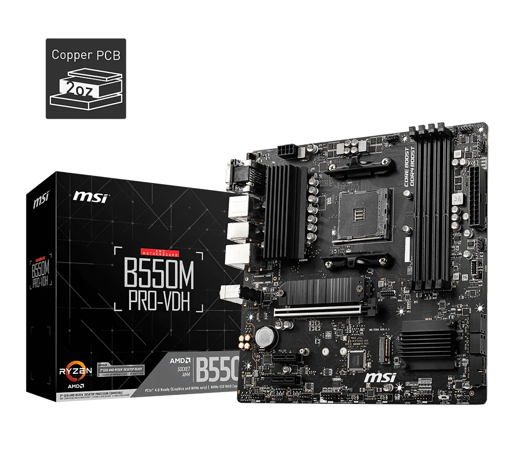 MAINBOARD MSI B550M PRO-HDV AM4 X4DDR4