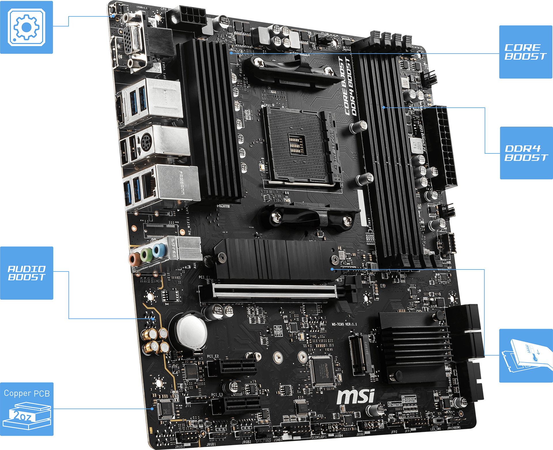MAINBOARD MSI B550M PRO-HDV AM4 X4DDR4 - Image 3