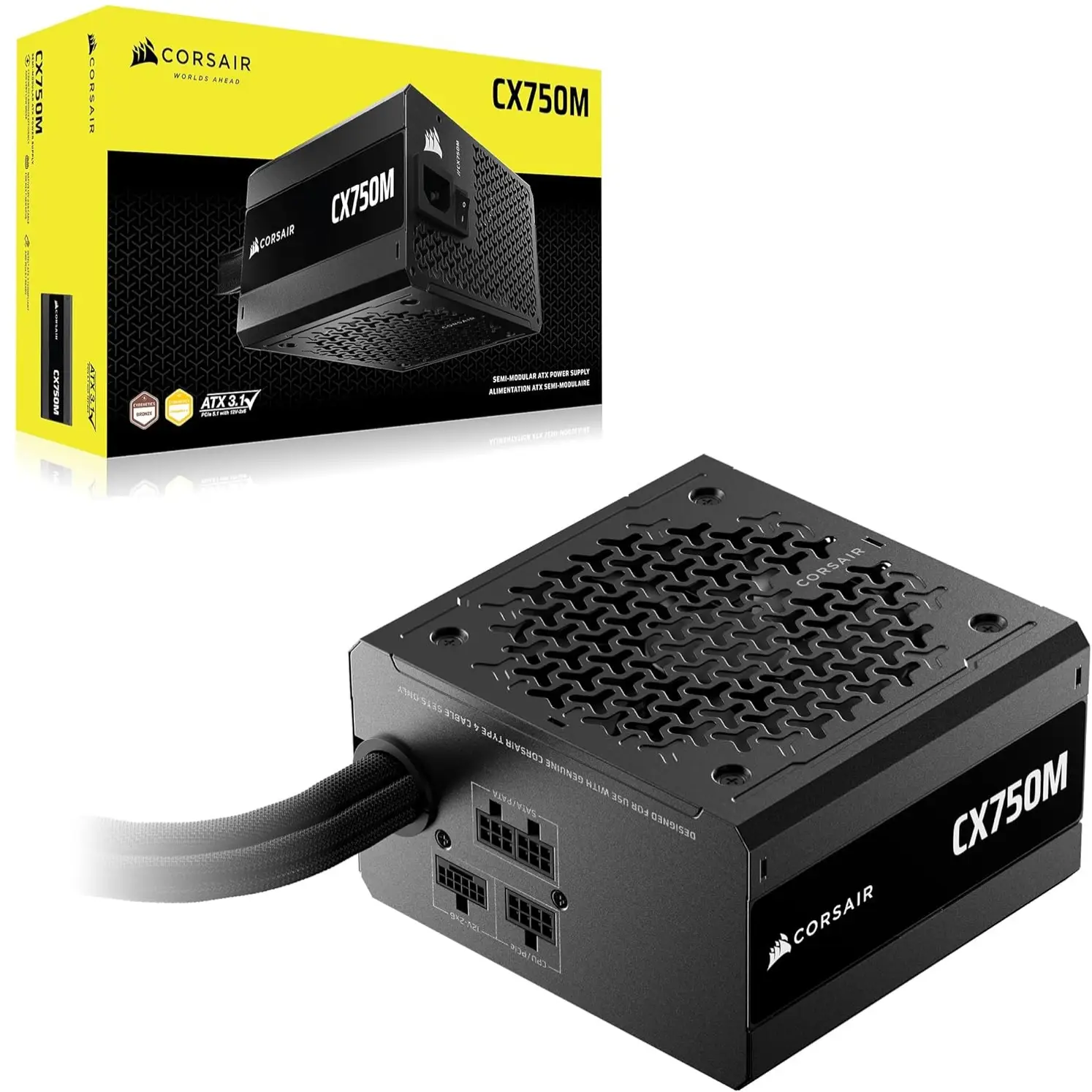FUENTE DE PODER CORSAIR 750W CX-750M 80 PLUS BRONZE SEMI MODULAR