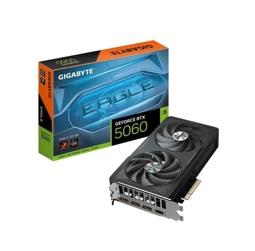 TARJETA DE VIDEO GIGABYTE RTX 5060 EAGLE OC 8GB GDDR7 128Bit HDMI 3DP 2Vent. PCIex5.0