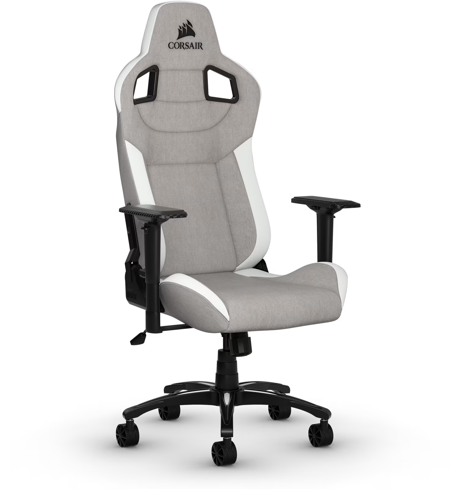 SILLA GAMER CORSAIR T3 RUSH FABRIC GRAY-WHITE - Image 3